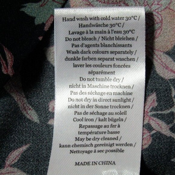 Wrap London Blue Orange Pink Floral Top Womens Sz US 8 Popover Button 3/4 Sleeve - Picture 8 of 9